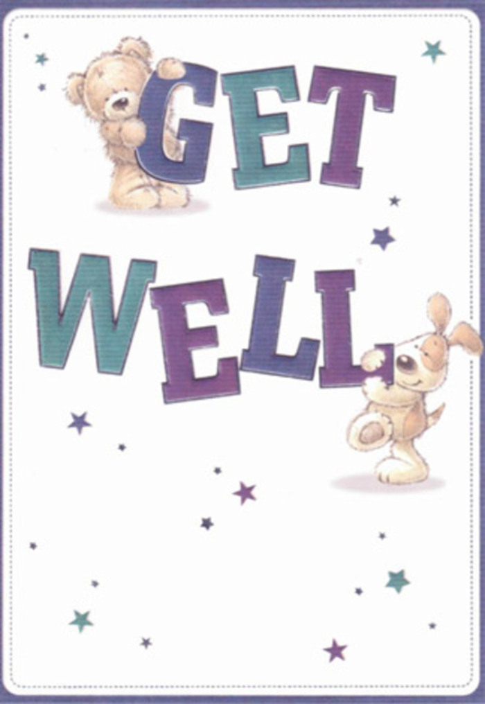 This beautifully illustrated get well card captures the essence of gentle support so often felt within the South Harrow community. The central image-a lovable bear and an animated puppy, both brimming with endearing character-creates a scene reminiscent of sharing a smile on a sunny afternoon along Roxeth Green. The typography, generous and robust in its purples and aquas, is buoyed by playful starbursts that seem to scatter uplifting wishes all around. You can almost sense the tactile delight-the bear's cloud-soft fluff, the puppy's velvety ears-inviting you to imagine the same comfort as a warm embrace or a thoughtfully chosen bouquet. The clean, airy setting in the background brings clarity and light, just as a bouquet from Florist South Harrow radiates freshness and encouragement with every delivery to Harrow on the Hill or South Hill Avenue. Together, these elements weave a mood of sincere hopefulness and nurture-a visual reminder that even the smallest gestures can bring brightness and renewal.
